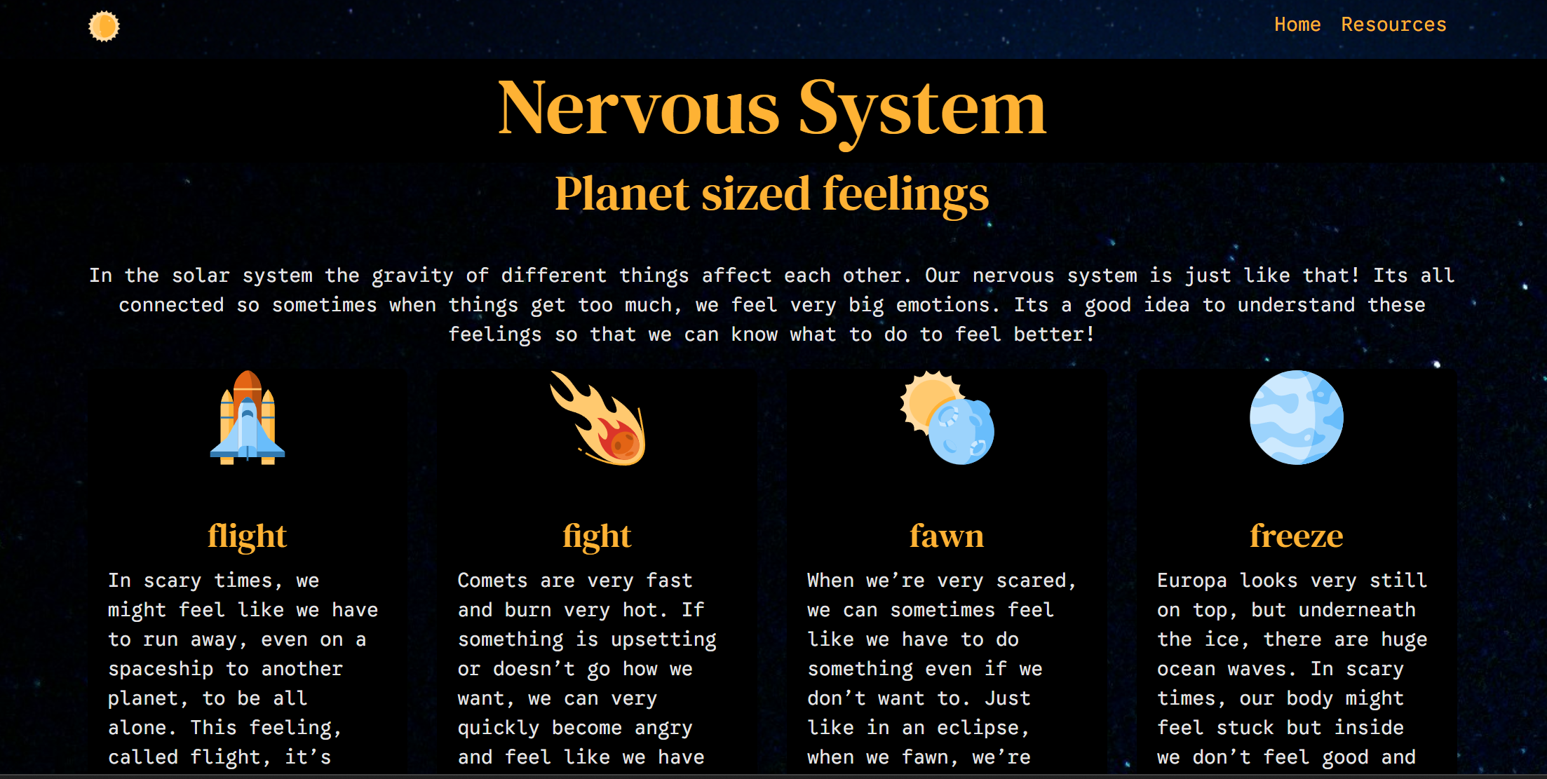 screenshot of nervous system website